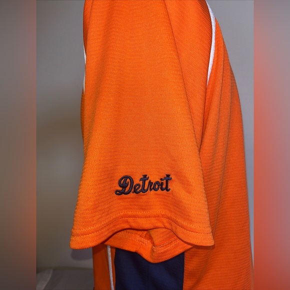 Majestic Cooperstown Collection Detroit Tigers Jersey Vintage Orange Blue - Picture 6 of 9